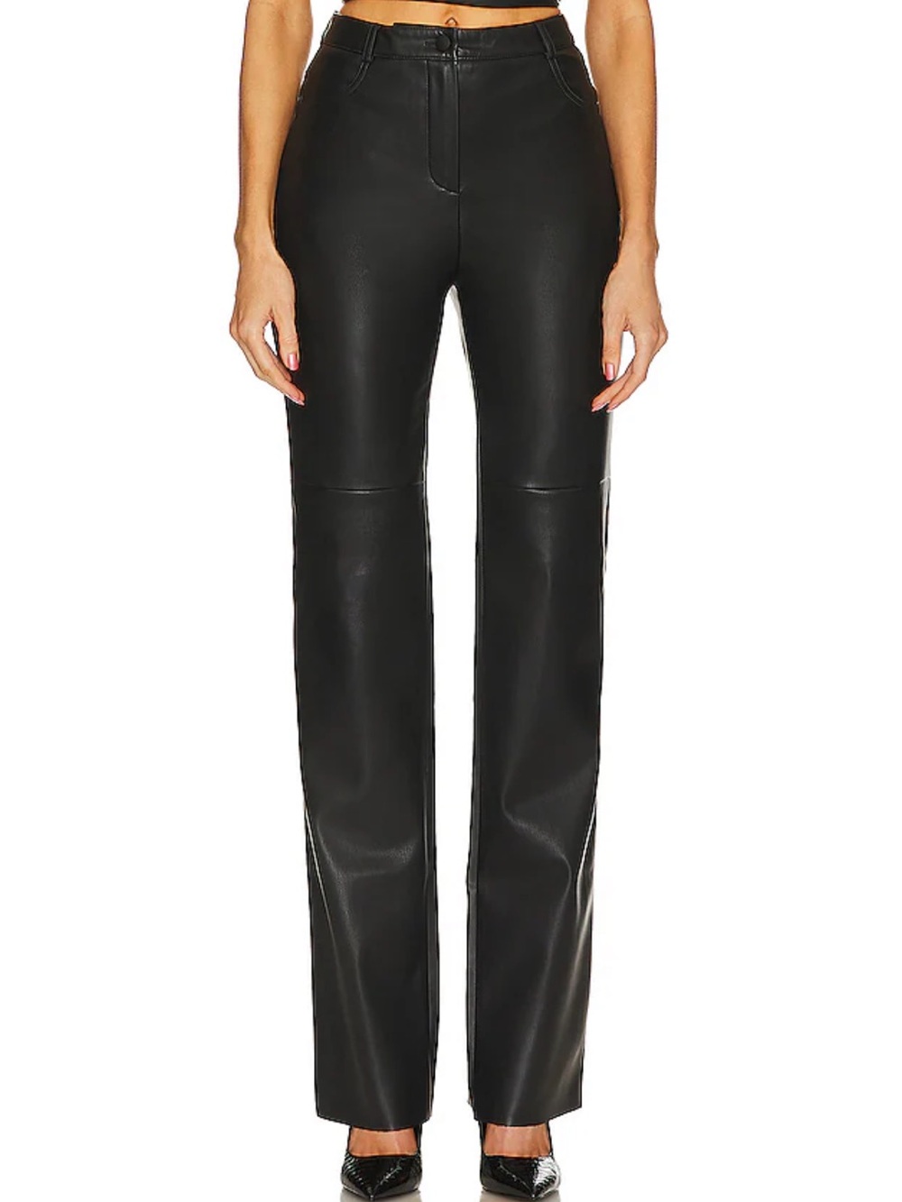 Cult Naked Killa Soft Faux Leather Straight Leg Black Pants